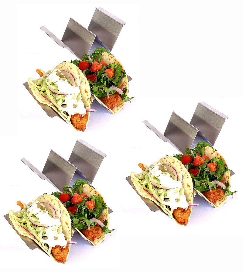 NewNest Australia - Taco Holder - Taco Holders - Taco Stand - Taco Tray - Taco Rack - Stainless Steel Taco Holder (6 Pack with handles) 6 Pack with handles 