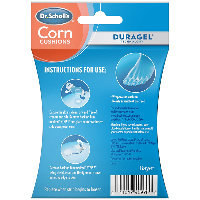 Dr. Scholl's CORN CUSHION with Duragel Technology 6ct Cushioning Protection against Shoe Pressure and Friction that Fits Easily In Any Shoe for Immediate and All-Day Pain Relief Packaging May Vary - NewNest Australia