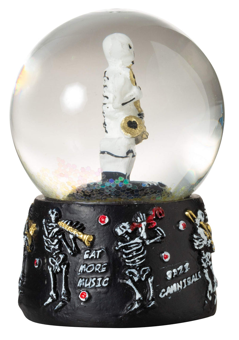 NewNest Australia - Artisan Owl New Orleans Skeleton Jazz Band 45mm Mini Souvenir Water Snow Globe 