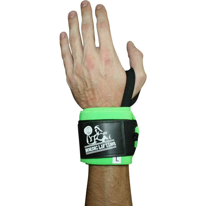 Nordic Lifting Wrist Wraps Super Heavy Duty (1 Pair/2 Wraps) 24" Support for Weight Lifting | Powerlifting | Gym | Cross Training- Weightlifting Thumb Loop - Men & Women Green - NewNest Australia
