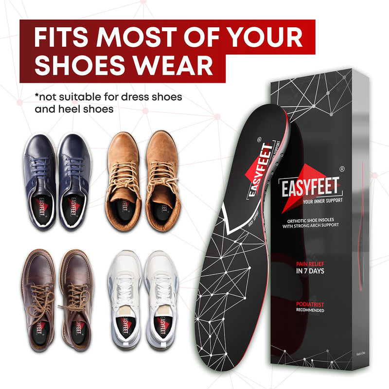 Plantar Fasciitis Arch Support Insoles for Men and Women Shoe Inserts - Orthotic Inserts - Flat Feet Foot - Running Athletic Gel Shoe Insoles - Orthotic Insoles for Arch Pain High Arch - Boot Insoles Black XS(Men 4.5-6.5/Women 5.5-7.5) - NewNest Australia