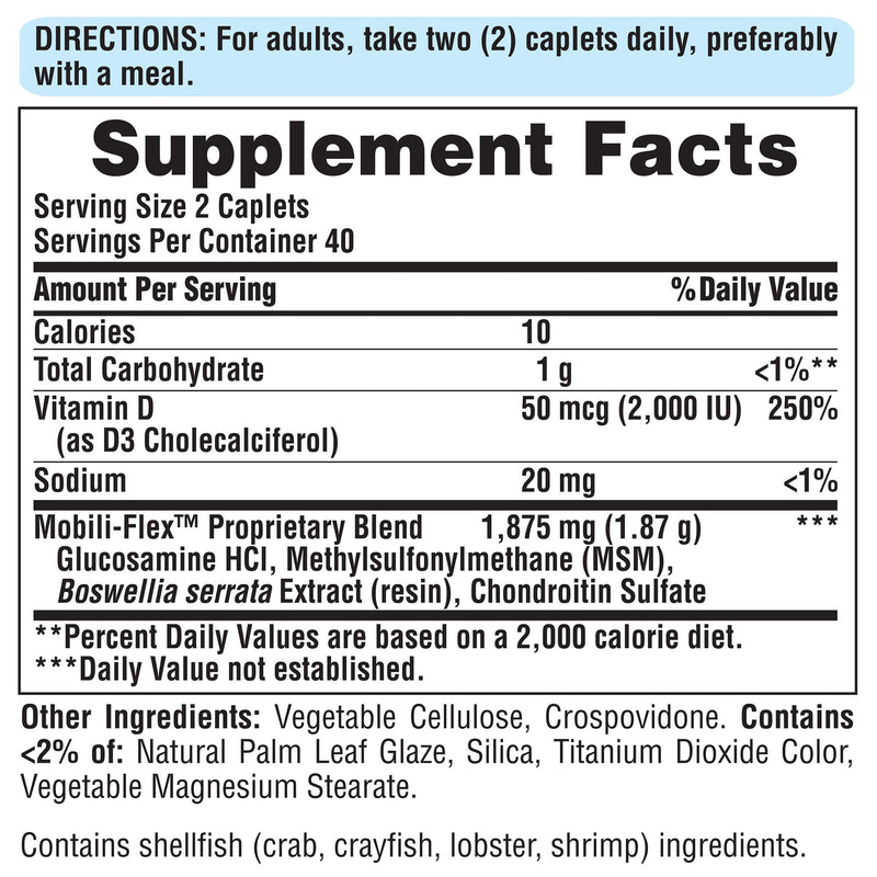 Puritans Pride Triple Strength Glucosamine Chondroitin with Vitamin D3 Caplets, 80 Count - NewNest Australia