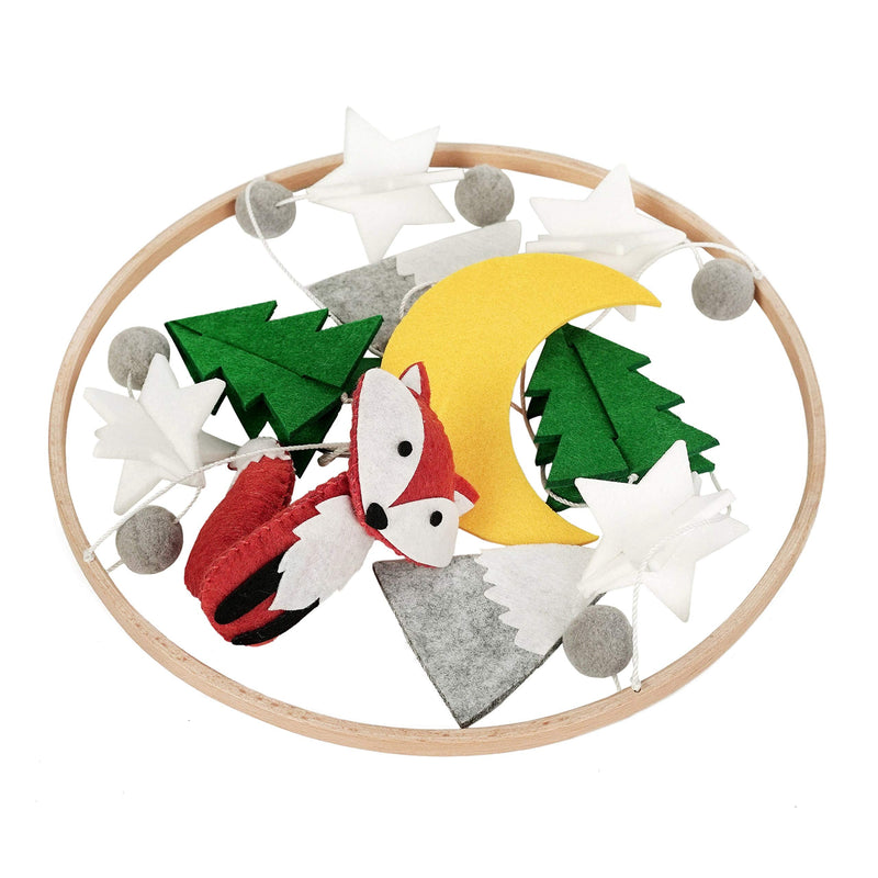 Sorrel + Fern Baby Crib Mobile Woodland Fox -Baby Shower Gift Nursery Decoration I Evergreen with Fox - NewNest Australia