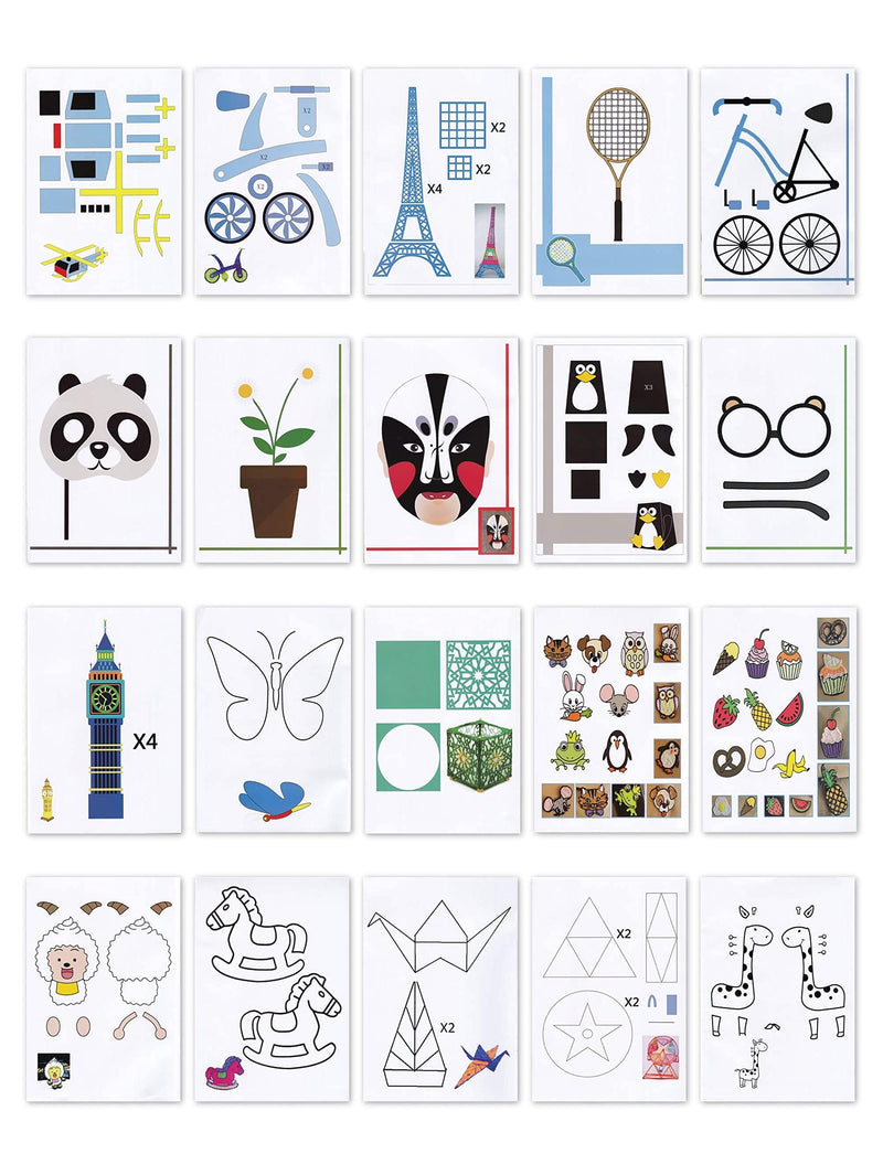 3D Printing Drawing Book, Reusable Colorful 40 Patterns Thick Paper Template with a Clear Plate, Painting Graffiti Template for 3D Pen Kids DIY Gift - NewNest Australia