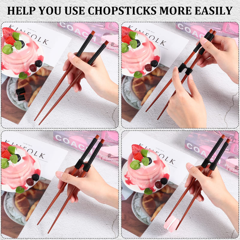 Reusable Chopstick Helpers Training Chopsticks for Many age, Beginner, Trainers or Learner (Black) Black - NewNest Australia