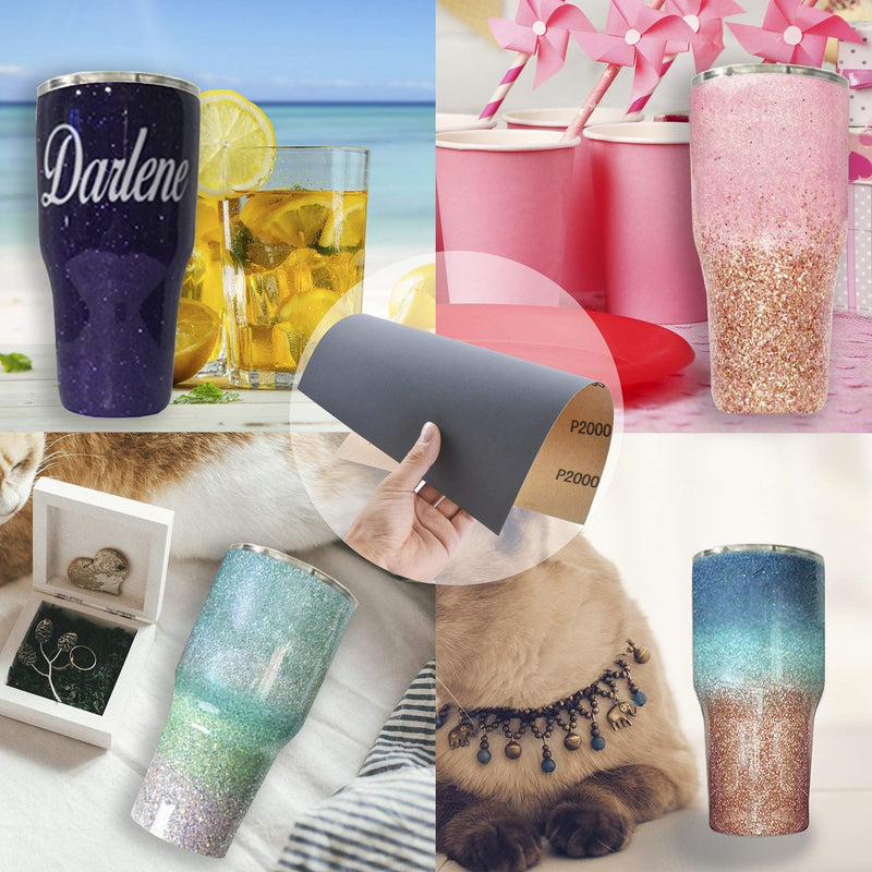 Yaromo 12 Pieces Epoxy Sanding Papers, Waterproof Epoxy Polishing Papers Superfine Epoxy Refinishing Papers for Making Glitter Tumbler Cups, Crafts Tumbler - NewNest Australia