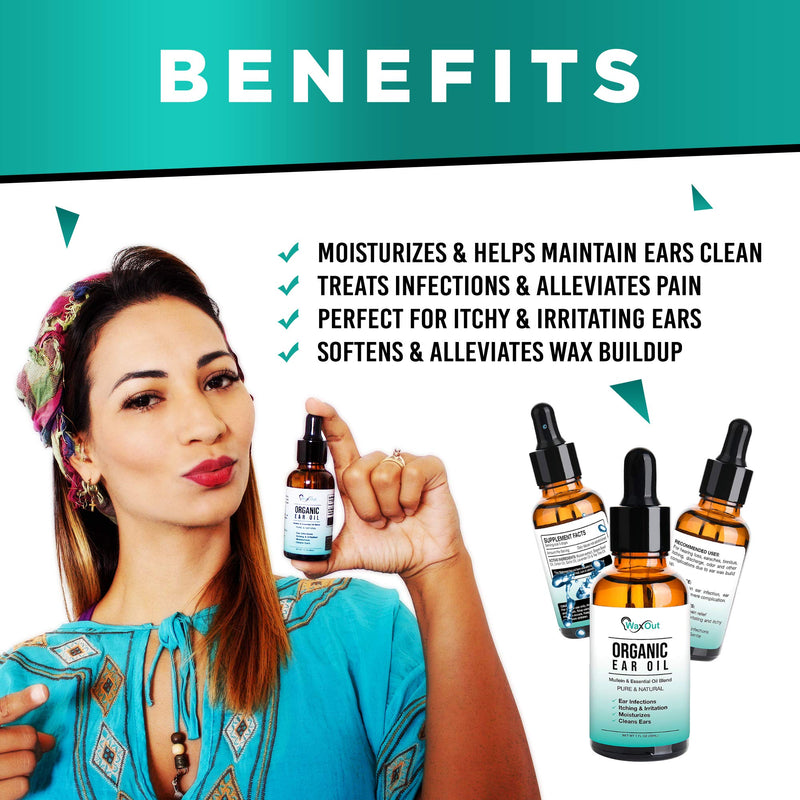 Natural Mullein Ear Wax Removal Oil & Cleaner with Garlic | Pain & Earache Drops | Earwax Softener, Moisturizer & Allergy Soothing | Tinnitus, Itching, Ringing, Infections & Clogged Ears Relief - NewNest Australia