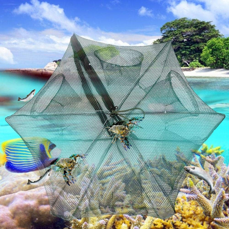 VGEBY1 Fishing Pot, 6/12 Holes Fishing Trap Bag Automatic Fishing Net Shrimp Cage Nylon Foldable Crab Fish Trap Cast 6 Holes - NewNest Australia