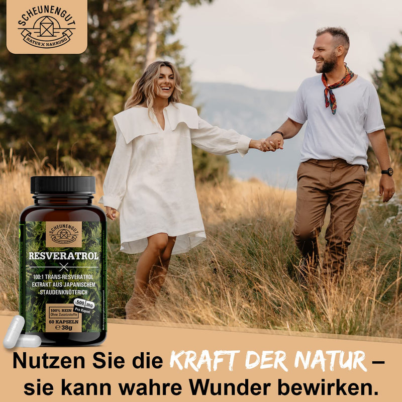 Resveratrol -1000Mg Per Daily Dose- Important: 100:1 Extract (=50,000Mg Japanese Knotweed Root Per Dose) + Piperine I 98% Trans-Resveratrol High Dose I Laboratory Tested I From De I Scheunengut - NewNest Australia