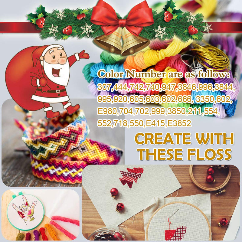 Embroidery Floss 54 skeins Crossstitch Thread - Bracelets String - 50Pcs Embroidery Thread and Free Set of 4pcs Metallic Thread - NewNest Australia