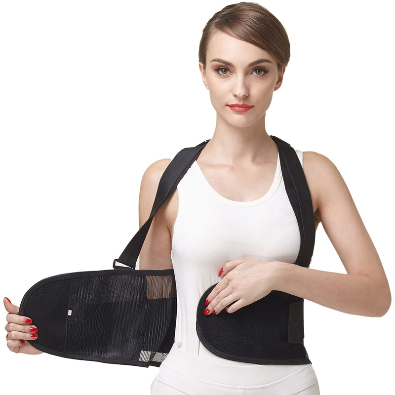 NEOtech Care Back Support with Straps - Lightweight and Breathable - Lumbar Support - Posture, Work, Gym - Black (M) - NewNest Australia