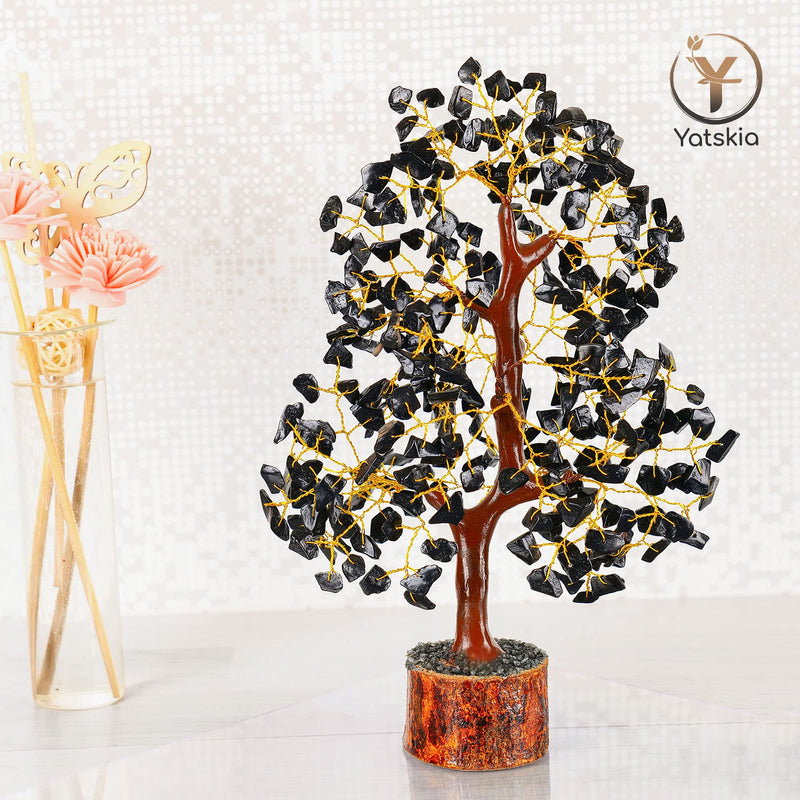 Black Tourmaline Crystal - Crystal Tree, Artificial Trees, Tourmaline Crystal, Crystal Items for Gift, Healing Gifts, Fungshui Decorations, Crystal Tree for Positive Energy Black Tourmaline Golden Wire - NewNest Australia
