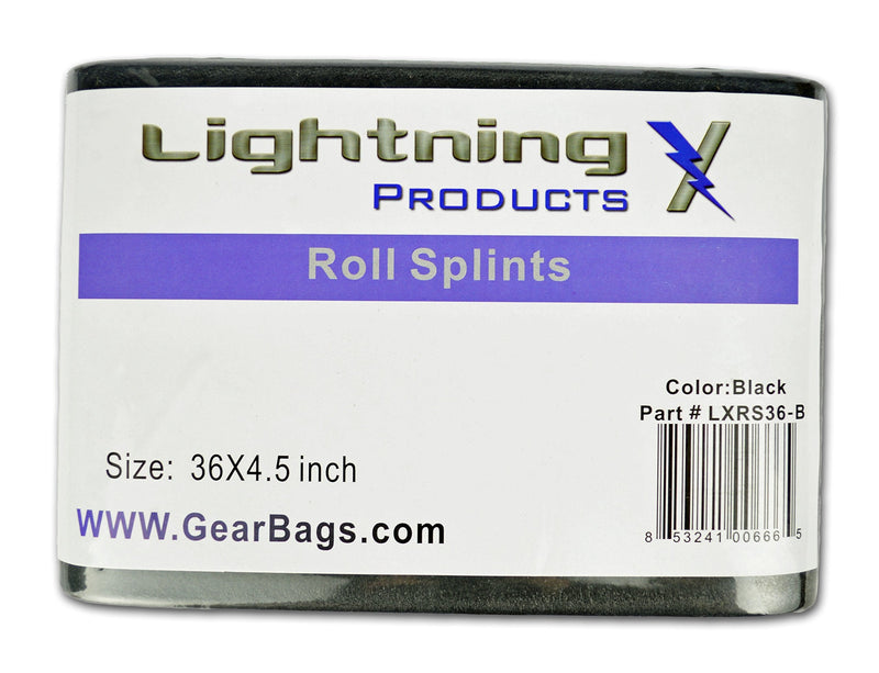 Lightning X Folded Universal Aluminum Medical Tactical Roll Splint 4.5" x 36" for First Aid Kits - Black/Grey (Pack of 1) - NewNest Australia