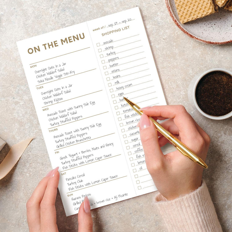 Sweetzer & Orange Gold Meal Planner and Grocery List Magnetic Notepad. 7x10” Meal Planning Pad with Tear Off Shopping List. Plan Weekly Menu Food for Weight Loss or Dinner List for Family! - NewNest Australia