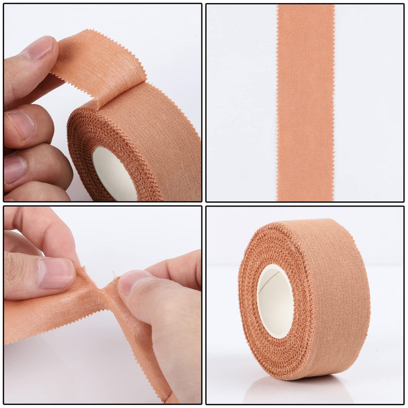 3 Rolls Zinc Oxide Tape, 10m x 2.5cm Cohesive Bandage Flexible Breathable Wrist Finger Tape Easy Tear Athletic Sports Tape for First Aid Sports Ankle(Skin) Skin - NewNest Australia