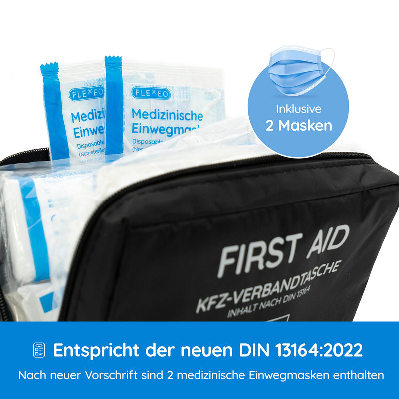 Car First Aid Bag According To Current Din 13164:2022, Valid For 2023 According To German Road Traffic Licensing Regulations, First Aid Kit/Box/First Aid Kit Car/Motorcycle, Black - NewNest Australia