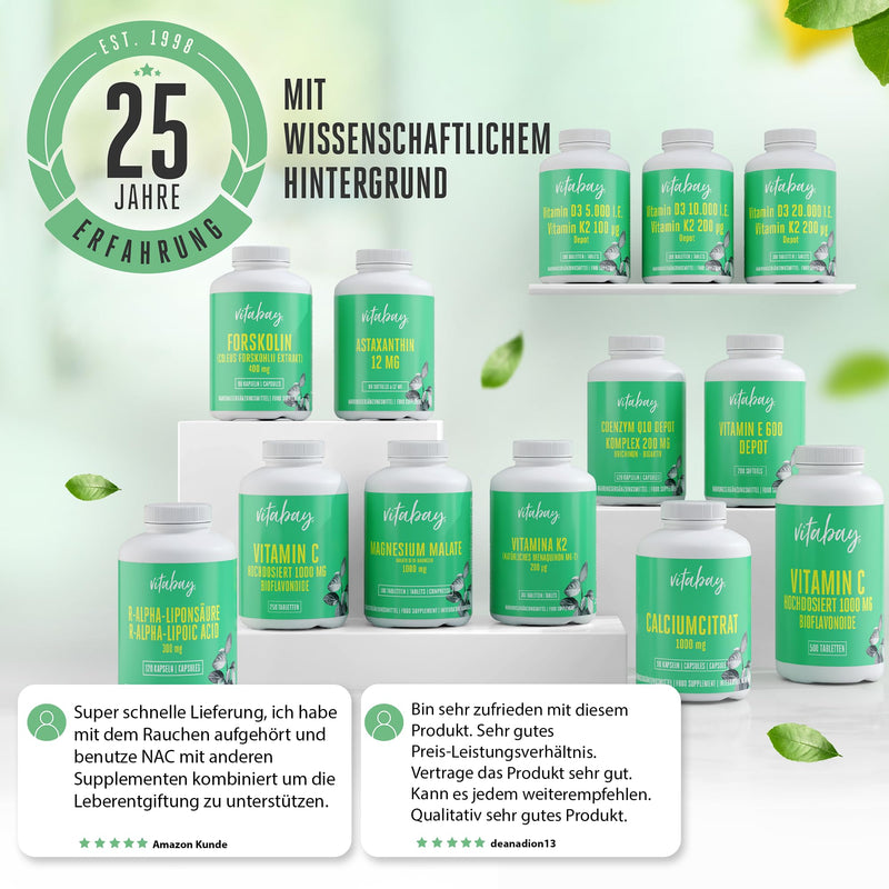 Vitabay NAC Capsules N Acetyl Cysteine 120 Capsules VEGAN & LAB TESTED - N-Acetyl Cysteine NAC 600 mg - N-Acetyl-l-Cysteine N-Acetylcysteine 600mg Acetylcysteine 600 mg NAC Supplement L Cysteine L-Cysteine 120 pieces (pack of 1) - NewNest Australia
