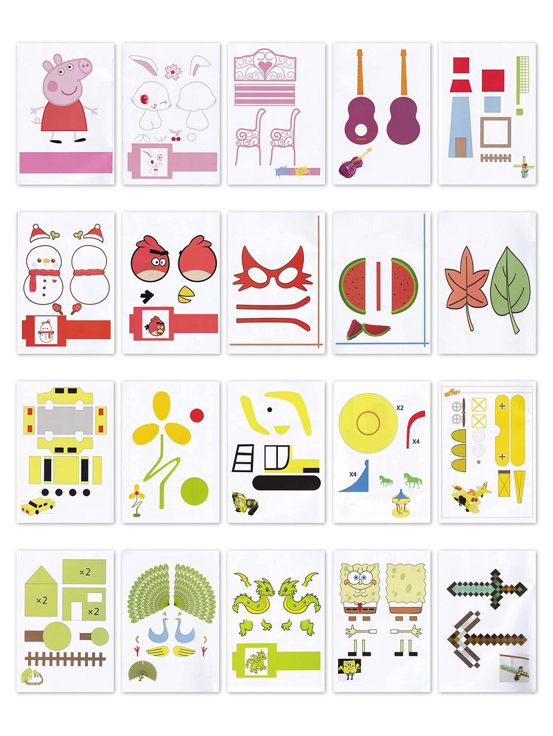 3D Printing Drawing Book, Reusable Colorful 40 Patterns Thick Paper Te ...