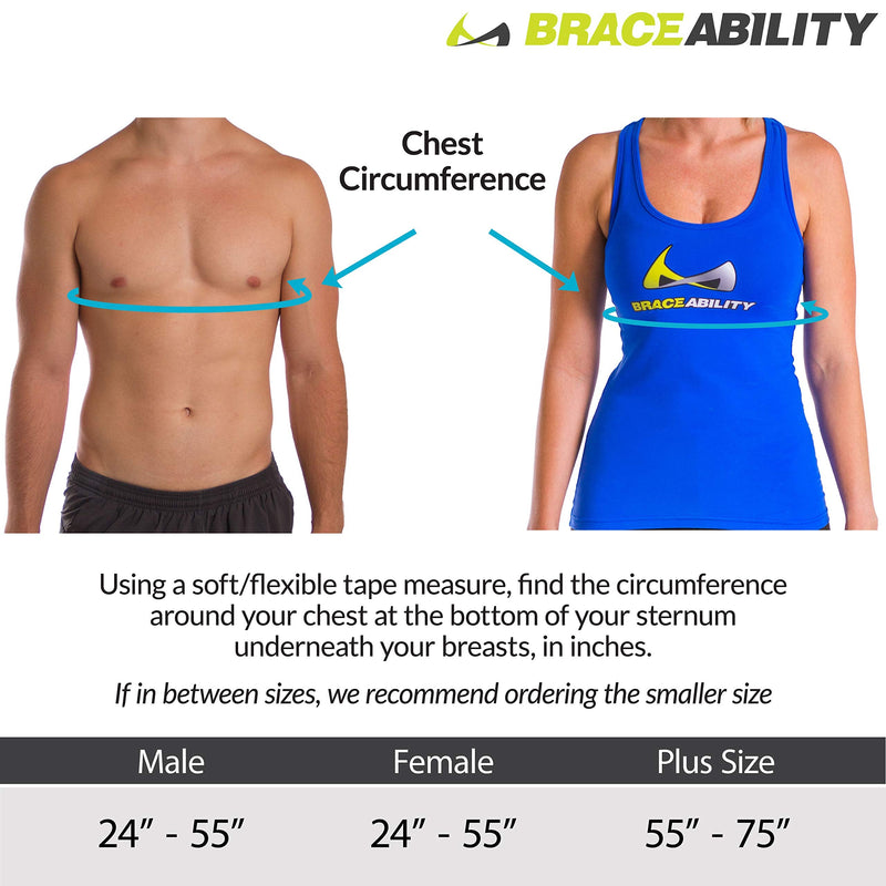 BraceAbility Broken Rib Brace | Elastic Chest Wrap Belt for Cracked, Fractured or Dislocated Ribs Protection, Compression and Support (Unisex Plus Size - Fits 55"-75" Chest) - NewNest Australia