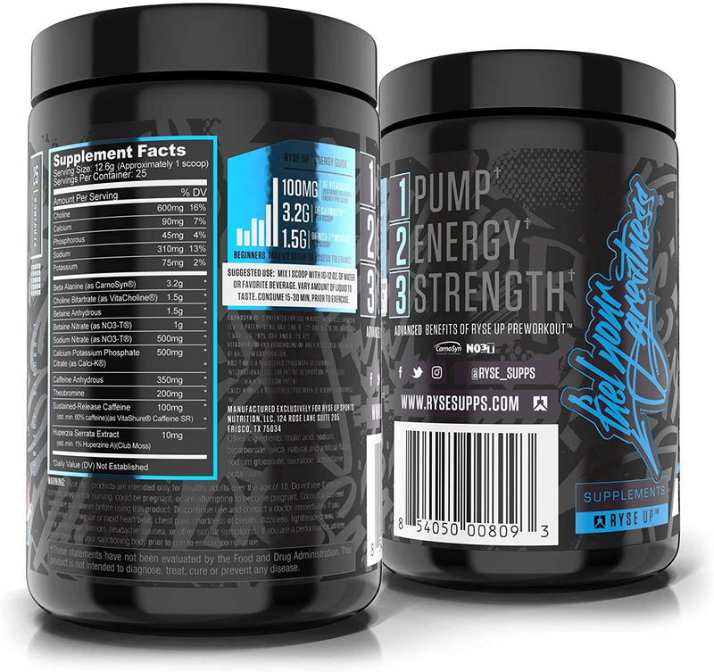 Ryse Blackout Pre-Workout | Ryse Up Supplements | Fuel Your Greatness™ | Energy, Endurance, Focus, Next Level Pump, Beta Alanine & NO3-T® Betaine Nitrate, 25 Servings (Baja Burst) Baja Burst - NewNest Australia