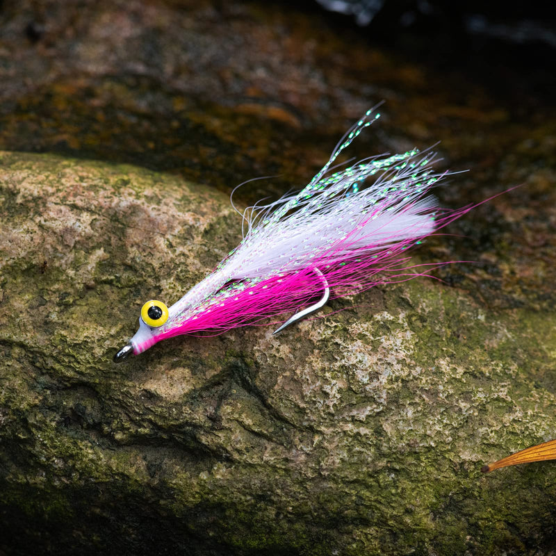 Goture 6pcs Clouser Deep Minnow Fishing Flies Streamer Fly Fishing Lure Bass Flies Hook Size 4#, 2#, 1/0, 2/0 1/0#-6pcs - NewNest Australia
