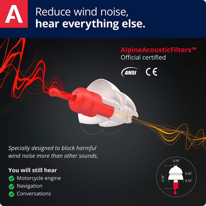 Alpine MotoSafe Race Motorcycle Earplugs - Prevents Hearing Damage While Motorcycling and Traffic Still Audible - Comfortable Hypoallergenic Motorbike Earplugs - Reusable Earplugs - NewNest Australia