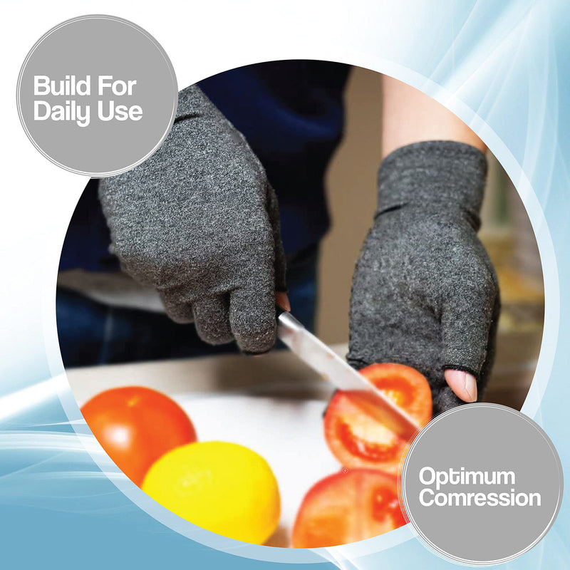 Hotcakes Compression Gloves for Arthritis Pain Relief-Snug Elastic Arthritis Gloves for Women and Men Offers Hand Support for Carpal Tunnel, Raynauds and Provide Arthritis Relief for Hands (GREY, L) GREY - NewNest Australia