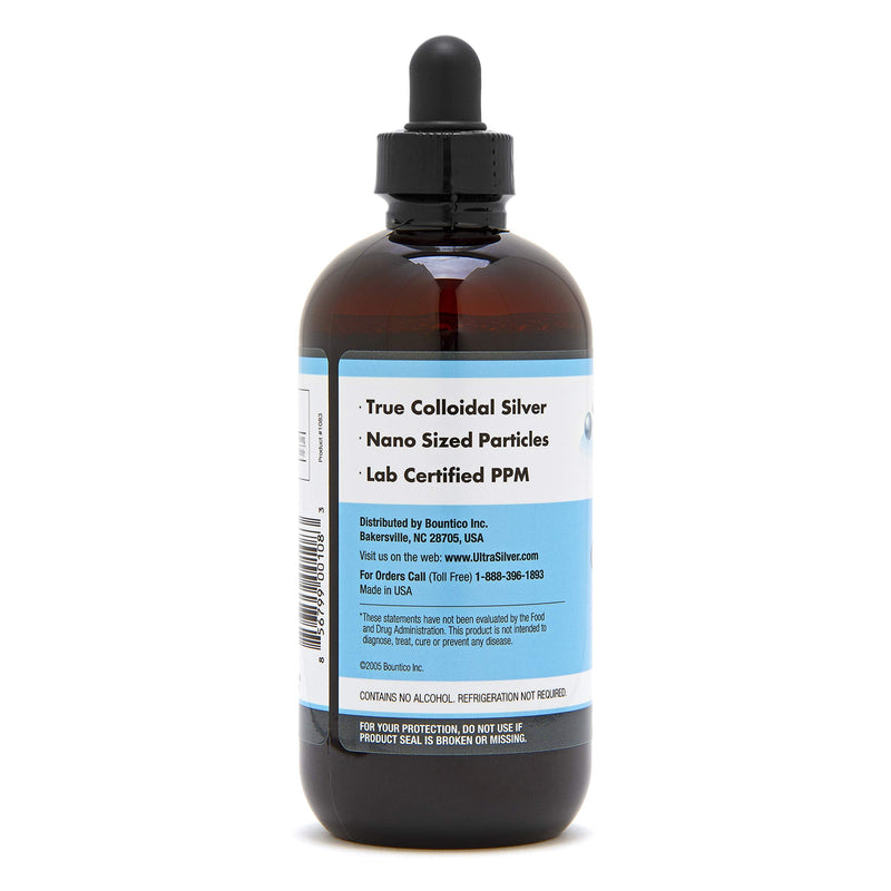 Ultra Silver® Colloidal Silver | 500 PPM, 8 Oz (236mL) | Mineral Supplement | True Colloidal Silver - with Dropper - NewNest Australia