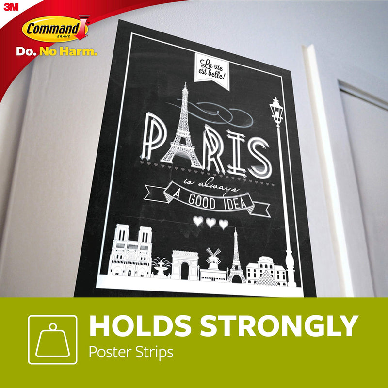 Command Poster Hanging Strips, Small, White, 24-Strips (17024-24ES) 24 Strips - NewNest Australia