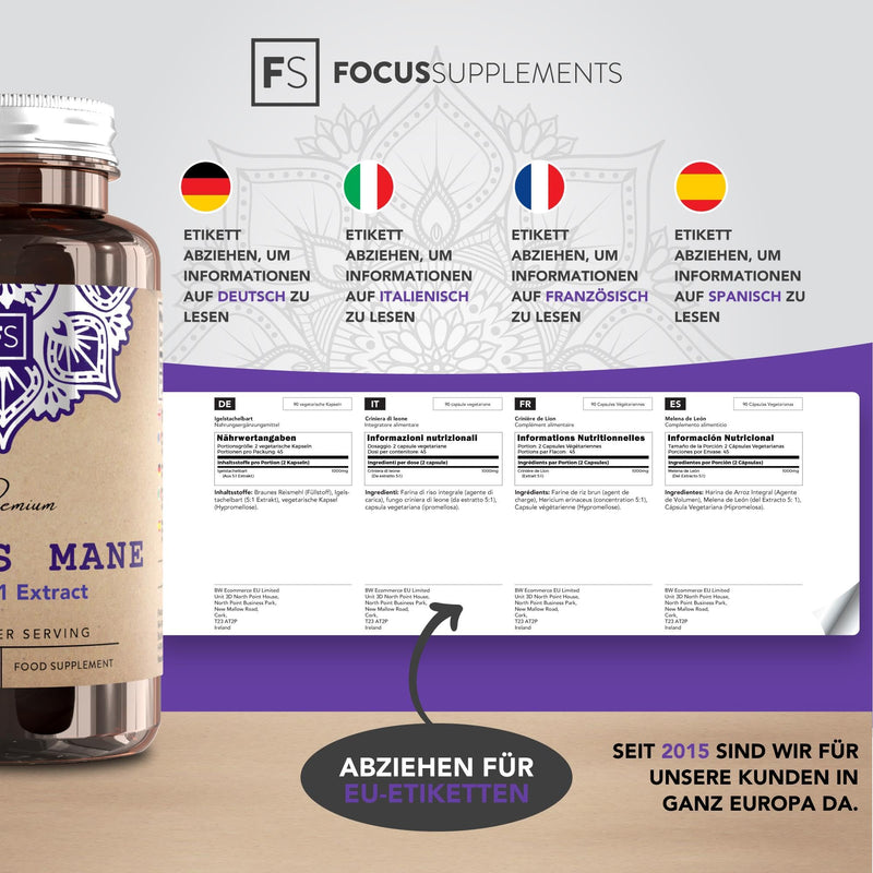 Fs Lions Mane Mushroom High Dose 1000 Mg Nootropics Lion Mane Mushroom 90 Vegan Tablets No Artificial Fillers Gluten, Allergen Free Made In Iso Certified Forces - NewNest Australia