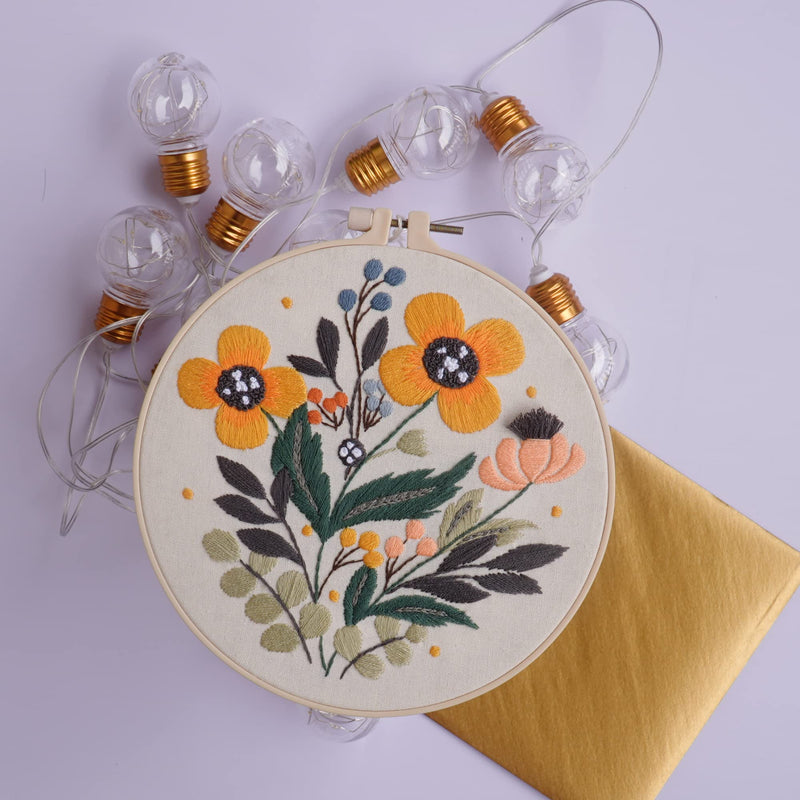 4 Sets Embroidery Kit for Beginners,Embroidery Kit for Art Craft Handy Sewing Include Embroidery Clothes with Pattern,Embroidery Hoops, Instructions,Color Threads Needle Kit Multi 1 - NewNest Australia