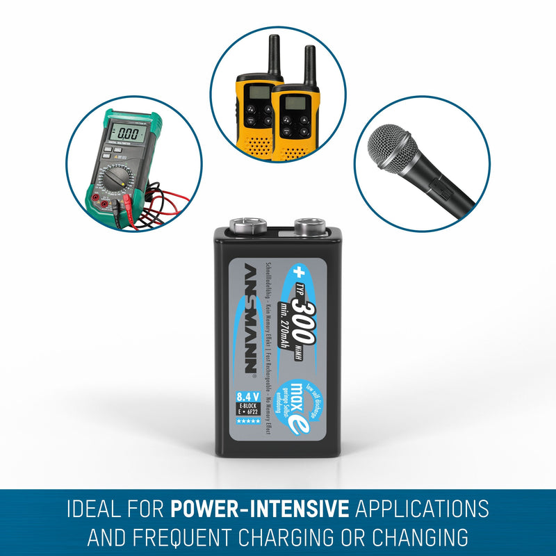 Ansmann 9V 300 mah Rechargeable Batteries 1-Pack - NewNest Australia