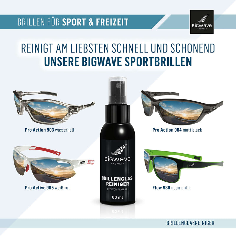 Bigwave Glasses Cleaner For Streak-Free And Gentle Cleaning Of All Glasses Without Alcohol - 60 Ml Premium Glasses Cleaning Spray Also Perfect For Sports Glasses, Iphones Or Laptops. - NewNest Australia