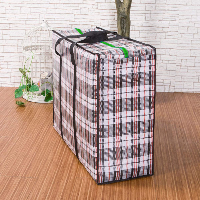 NewNest Australia - CLARA Large Checkered Storage Bag Oversized Waterproof Moving Totes Carrying Bag Luggage Bag Reusable Laundry Bag(Black, 24×24’’) Black 24×24’’ 