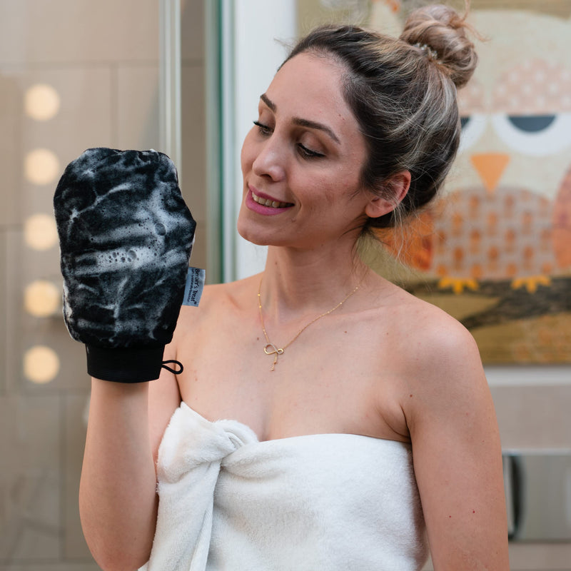 Berber's Treat Kese Exfoliating Glove Body - Exfoliating Sponge and Ingrown Hair Treatment (Black) Black - NewNest Australia