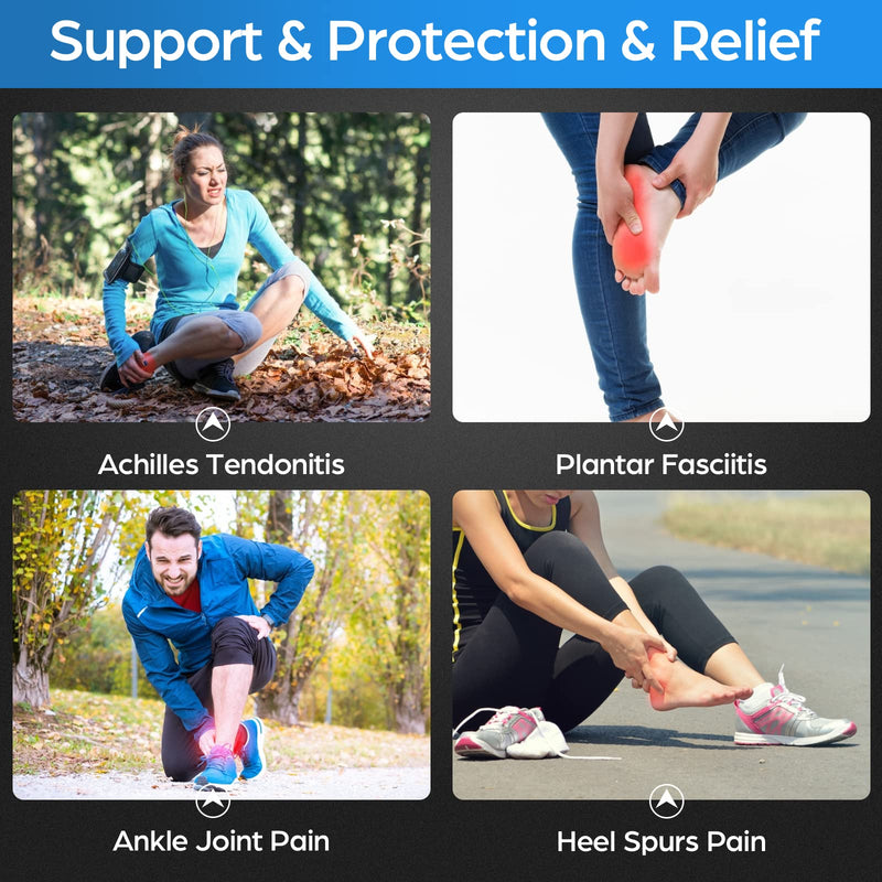 NEENCA Professional Ankle Brace Compression Sleeve (Pair), Ankle Support Stabilizer Wrap. Heel Brace for Achilles Tendonitis, Plantar Fasciitis, Joint Pain,Swelling,Heel Spurs, Injury Recovery, Sports L Blue - NewNest Australia