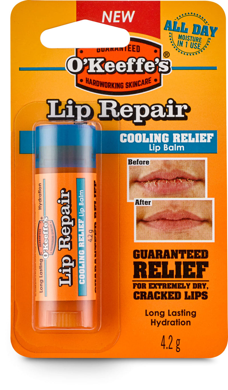 O'Keeffe's Cooling Relief Lip Repair Lip Balm for Dry, Cracked Lips, Stick,, (Pack of 1) 1 - Pack - NewNest Australia