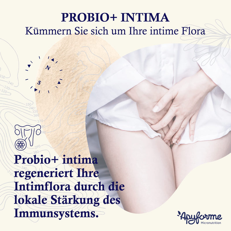 Apyforme - Probio+ Intima - Intimate Flora - Up To 40 Billion Cfu Per Day - 4 Strains Lactobacillus Reuteri, Rhamnosus Crispatus And Acidophilus - 100% French - NewNest Australia