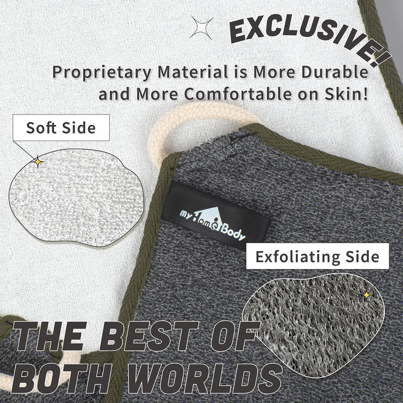 myHomeBody Premium 2-Sided Soft and Exfoliating Washcloth, Loofah|Luffa Wash Clothes For Body - Exfoliation Alternative for Bath, Shower|3 Layer Construction with Bamboo,3 Pack - NewNest Australia