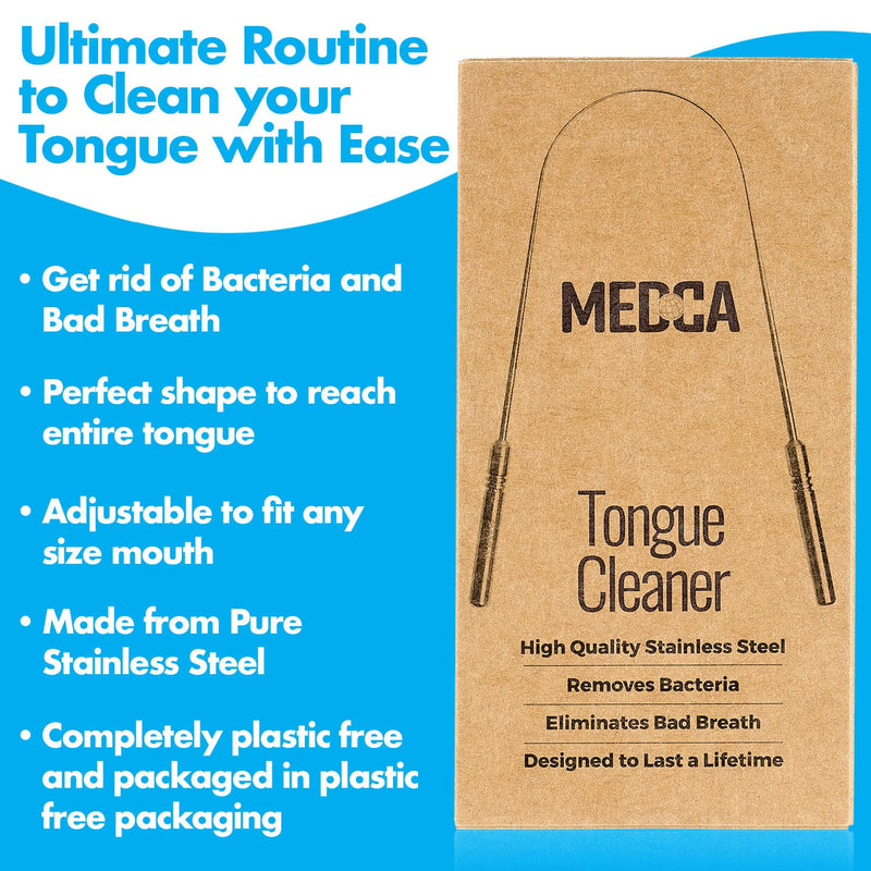 Tongue Scraper - Stainless Steel Tongue Cleaner Brush for Help Getting Rid of Bad Breath and Bacteria | Food Scraper to Keep Your Mouth & Teeth Healthy and Clean - Essential Dental Hygiene Kit - NewNest Australia
