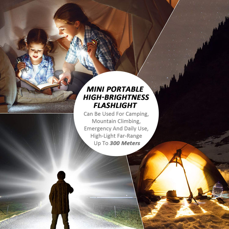 4 Pieces USB Rechargeable Flashlight 3 Modes, Bright LED Handheld Flashlight with COB Side Lights Portable Flashlights for Camping, Hiking, Emergency and Daily Use - NewNest Australia