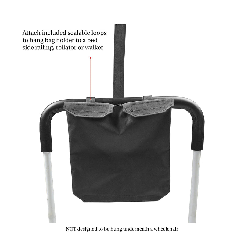 Urine Drainage Bag Holder with Catheter Pipe Cover & Adjustable Strap - Black Black. - NewNest Australia