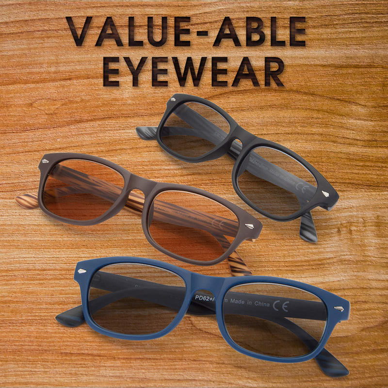 EYEGUARD Reading Sunglasses 3-Pack, UV400 Protection Outdoor Sun Readers, Non-Ploarized Classic Style Reader Sunglasses for Women and Men… 1 Magnification (Pack of 3) - NewNest Australia