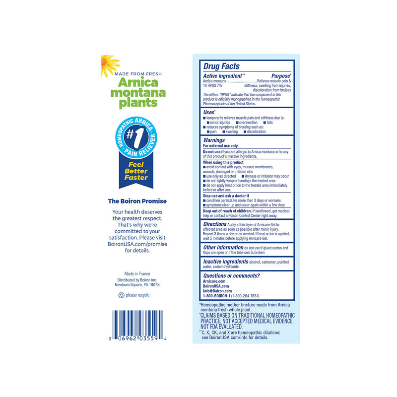 Boiron Arnicare Gel Natural Soothing Relief for Joint Pain, Muscle Pain, Swelling, Soreness, and Stiffness - Non-greasy and Fragrance-Free - 2.6 oz 2.6 Ounce (Pack of 1) - NewNest Australia