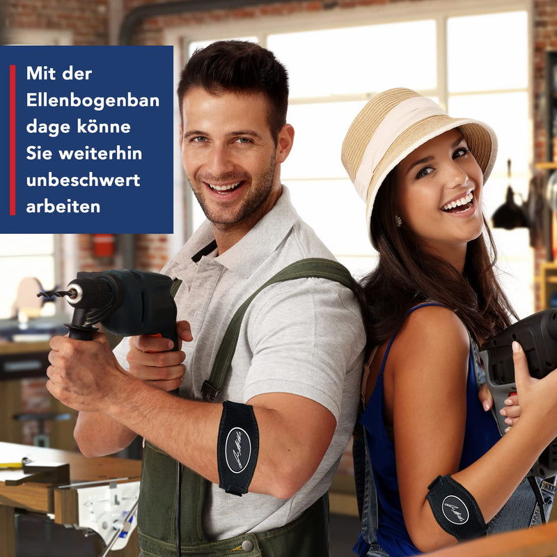 The Ultimate Tennis Elbow & Golfer's Elbow Solution - Tennis Elbow Support Strap for Women & Men, Golfers Elbow Support Brace and Doctor Written Handbook (Black, Single) Black - NewNest Australia