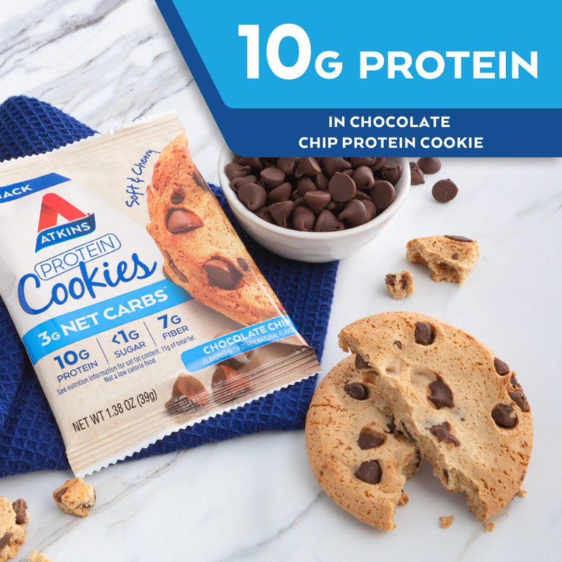 Atkins Protein Cookie Chocolate Chip, 4 Count 1.38 Ounce (Pack of 4) - NewNest Australia