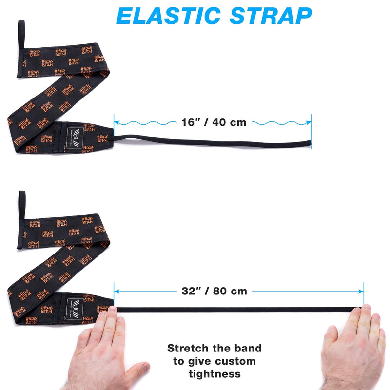 WARM BODY COLD MIND Premium Cotton Wrist Wraps for Crossfit, Olympic Weight Lifting, Powerlifting, Bodybuilding, Deadlift, Strength Training and Wrist Support with Thumb Loop Orange/Focus - NewNest Australia