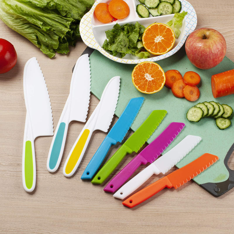 NewNest Australia - MAZYPO 8 Pieces Kids Kitchen Knife Set Plastic Knife - Kids Chef Nylon Knives Children's Safe Cooking for Fruit, Bread, Cake, Salad, Lettuce Knife Color 1 - DT 