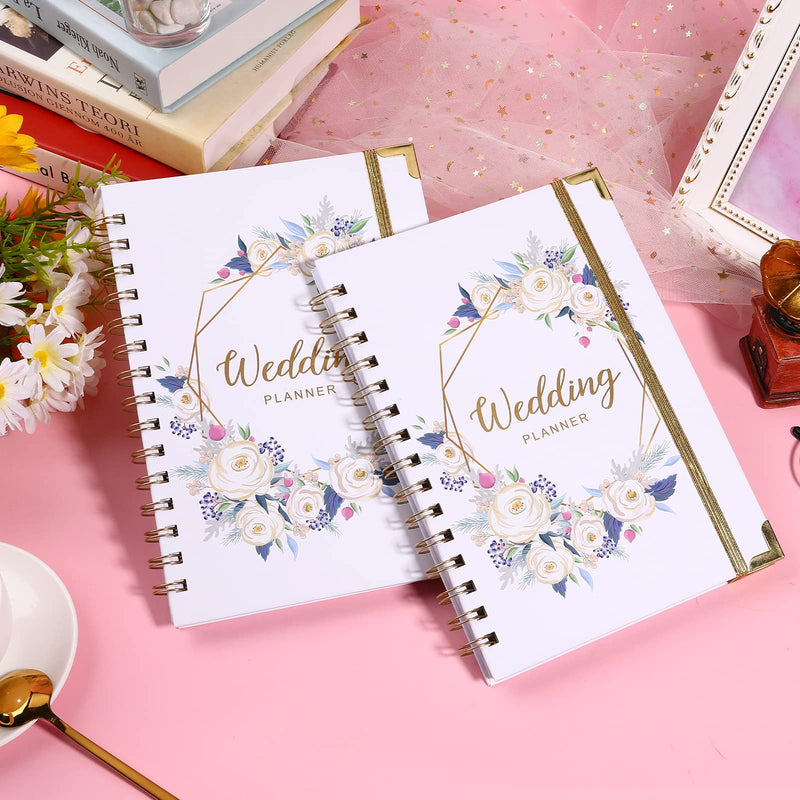 Wedding Planner - Purple White Wedding Planner Book and Organizer for The Bride with 5 Tabbed Sections, 6.5" x 8.75", Hardcover with Metal Corner + 5 Inner Pocket + Sticker + Notes Pages - NewNest Australia
