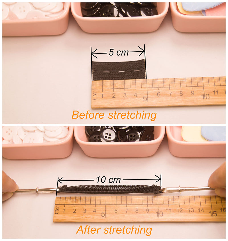 Flat Sewing Band Spool with Buttonholes, Elastic Stretchable, Ideal for DIY Waistbands and Necklines (Black & White, 3/4" × 3 Yds Each) Black & White - NewNest Australia